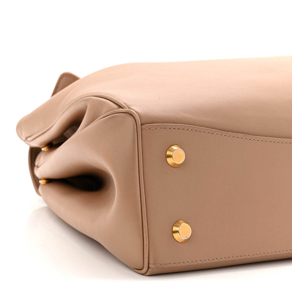Smooth Calfskin Medium Rodeo Top Handle Handbag Latte