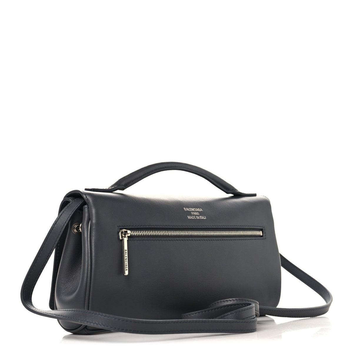 Smooth Calfskin Small Bel Air Clutch On Strap Grey
