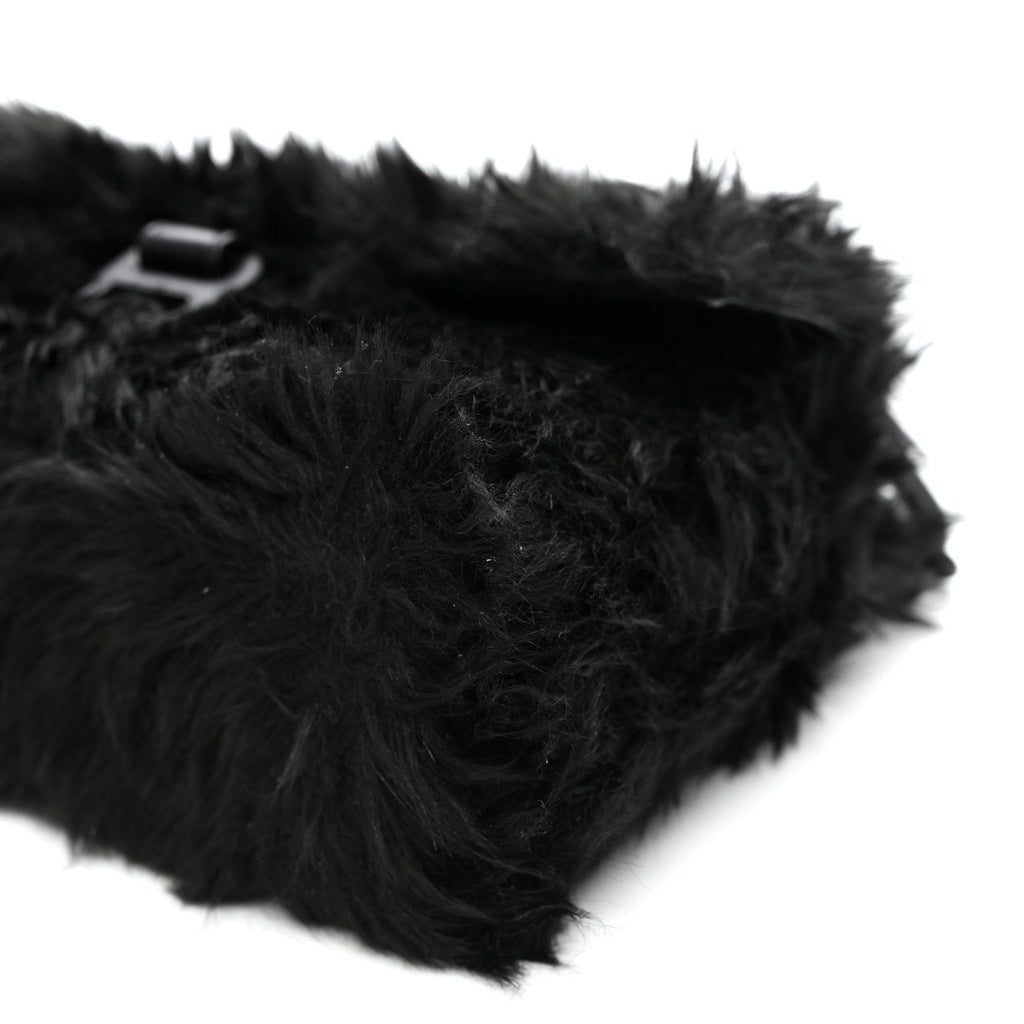 Faux Fur Small Downtown Shoulder Bag Black
