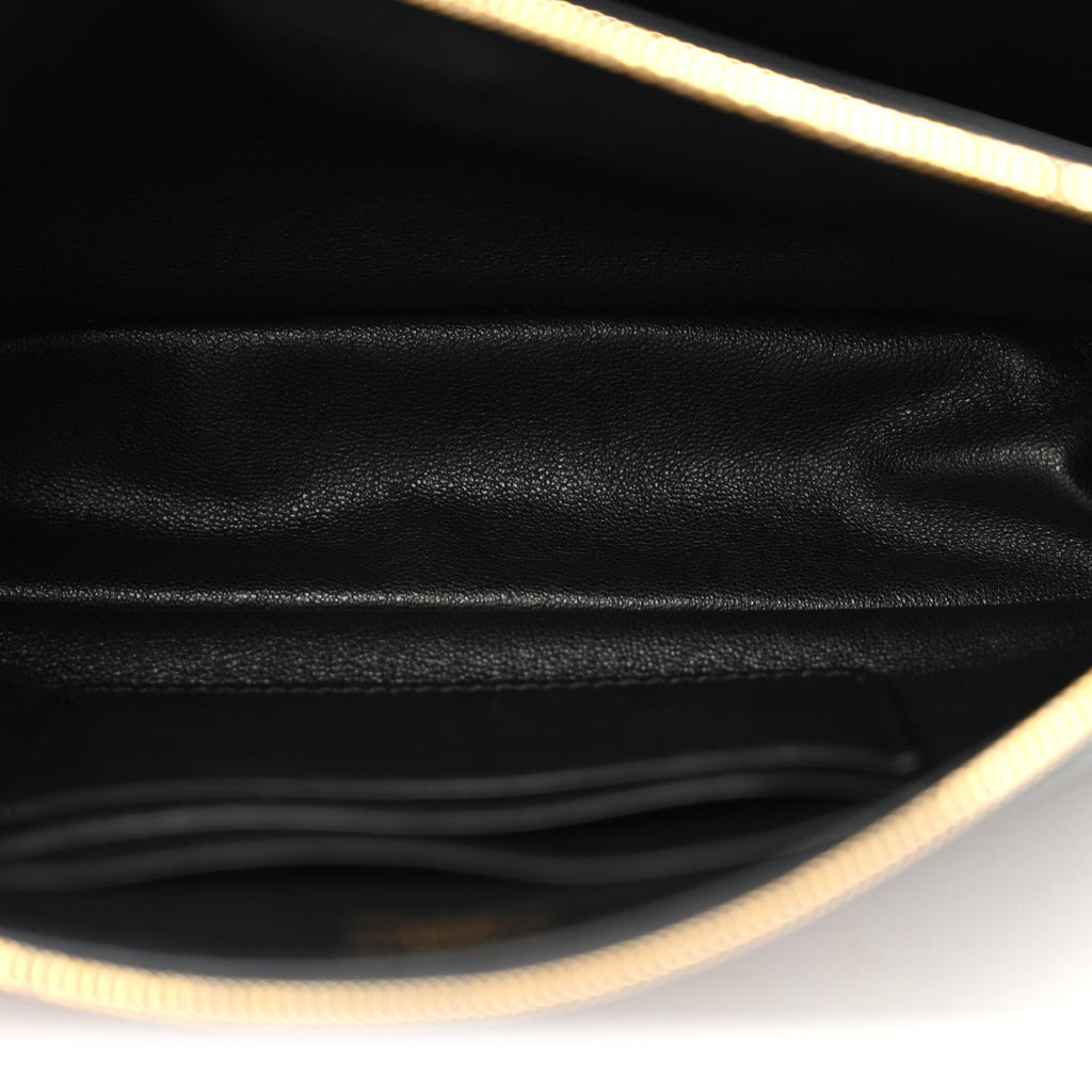 Natural Smooth Calfskin Rodeo Sling Pochette Black