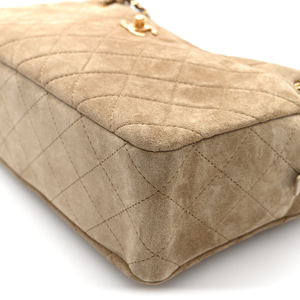 Suede Calfskin Quilted Camerissimo Camera Case Dark Khaki