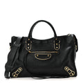 Chevre Gold Metallic Edge Hardware City Black