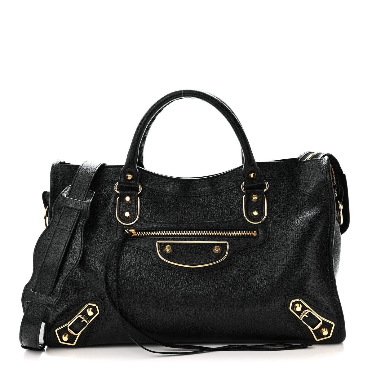 Chevre Gold Metallic Edge Hardware City Black