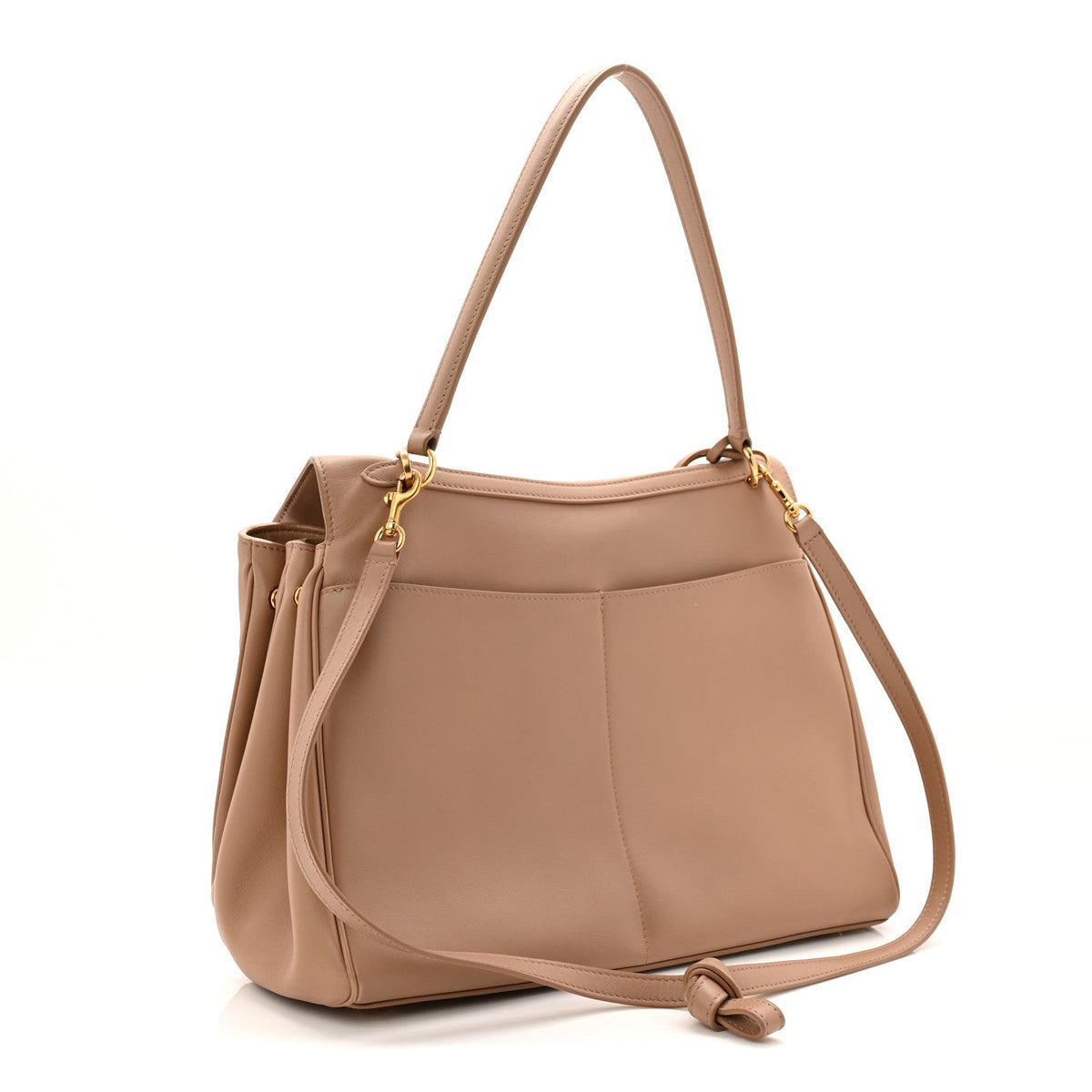 Smooth Calfskin Medium Rodeo Top Handle Handbag Latte