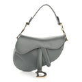 Satin Crystal Mini Saddle Bag Blue Gray