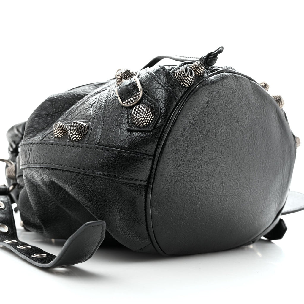 Agneau Arena Small Le Cagole Bucket Bag  Black