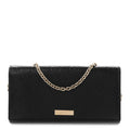 Guccissima Margaux Calfskin Metal Bar Chain Wallet Black
