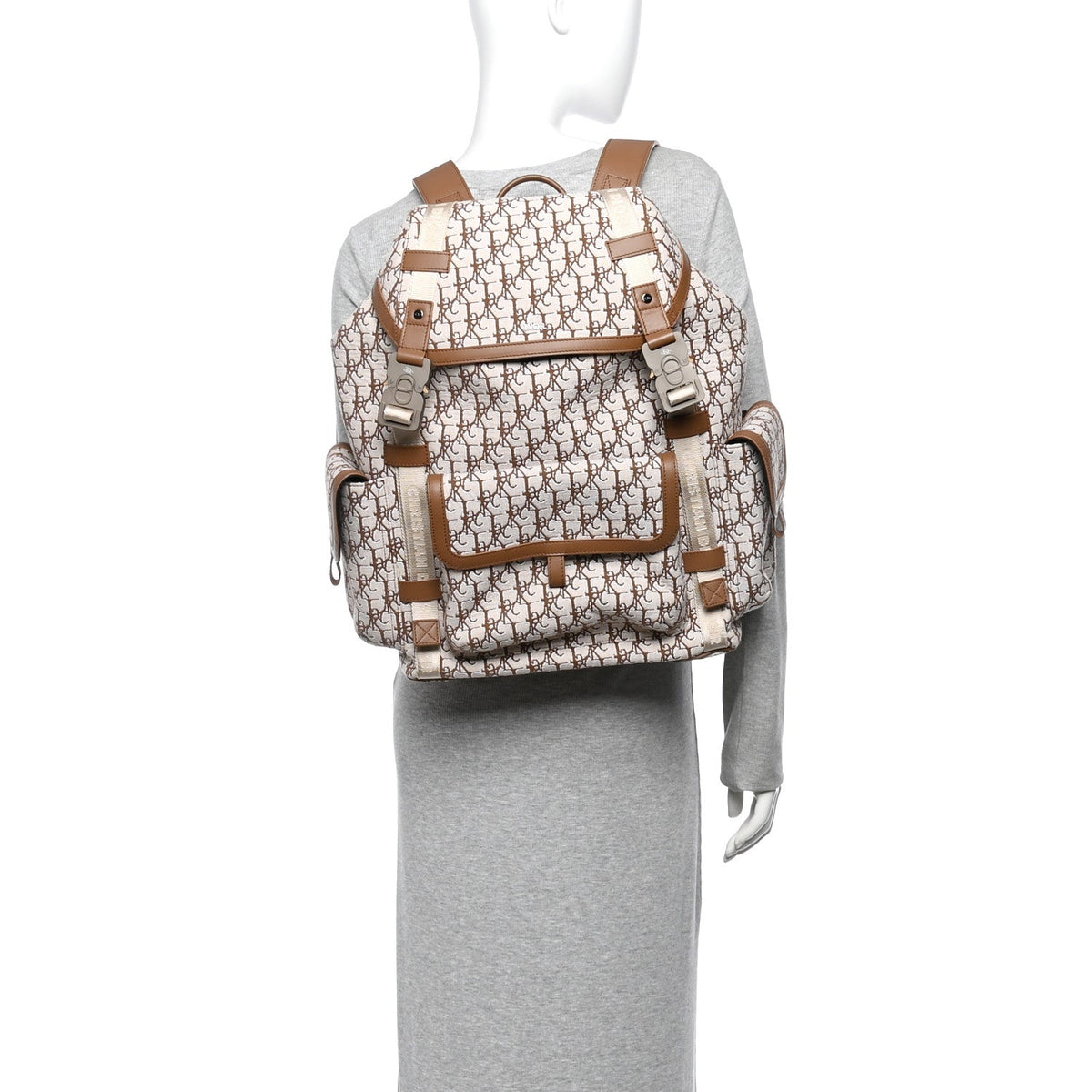 X CACTUS JACK Calfskin Hit The Road Logo Backpack Beige