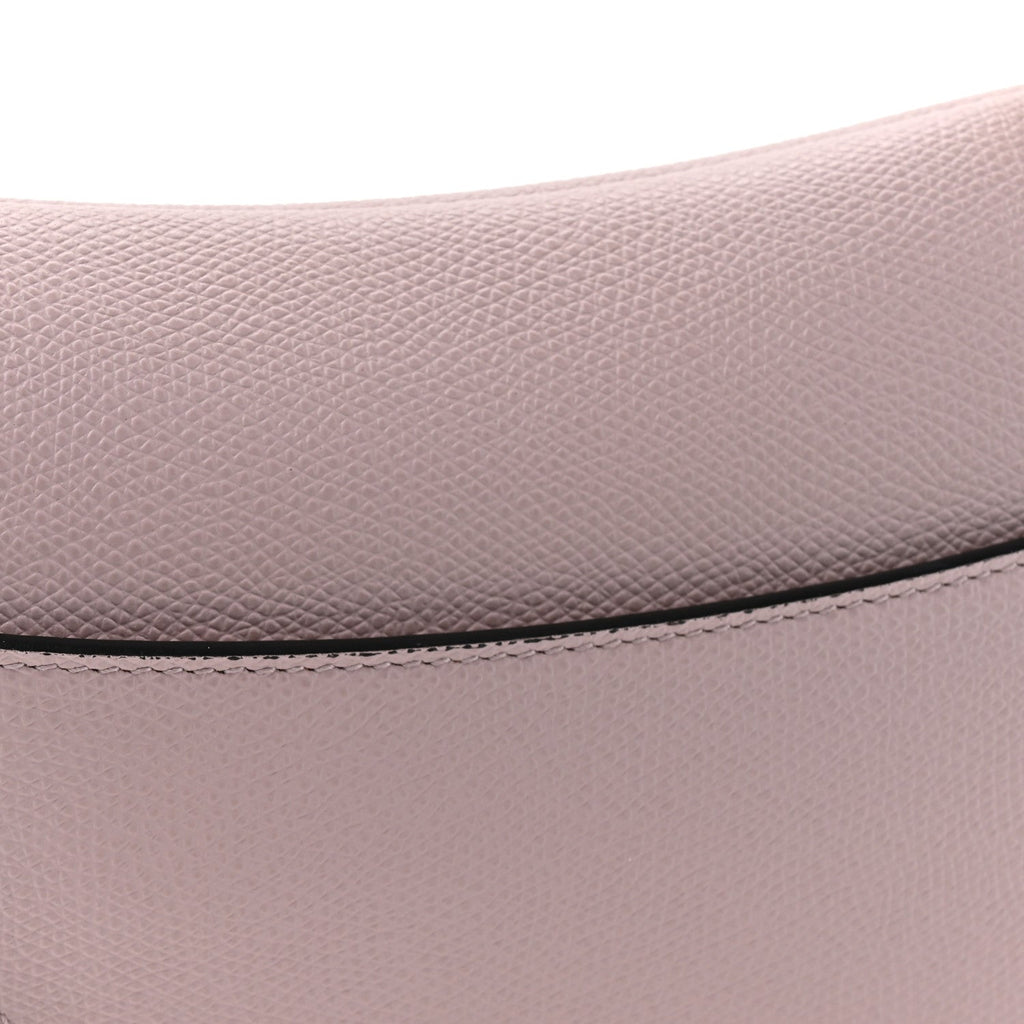 Grained Calfskin Mini Saddle Bag Light Pink