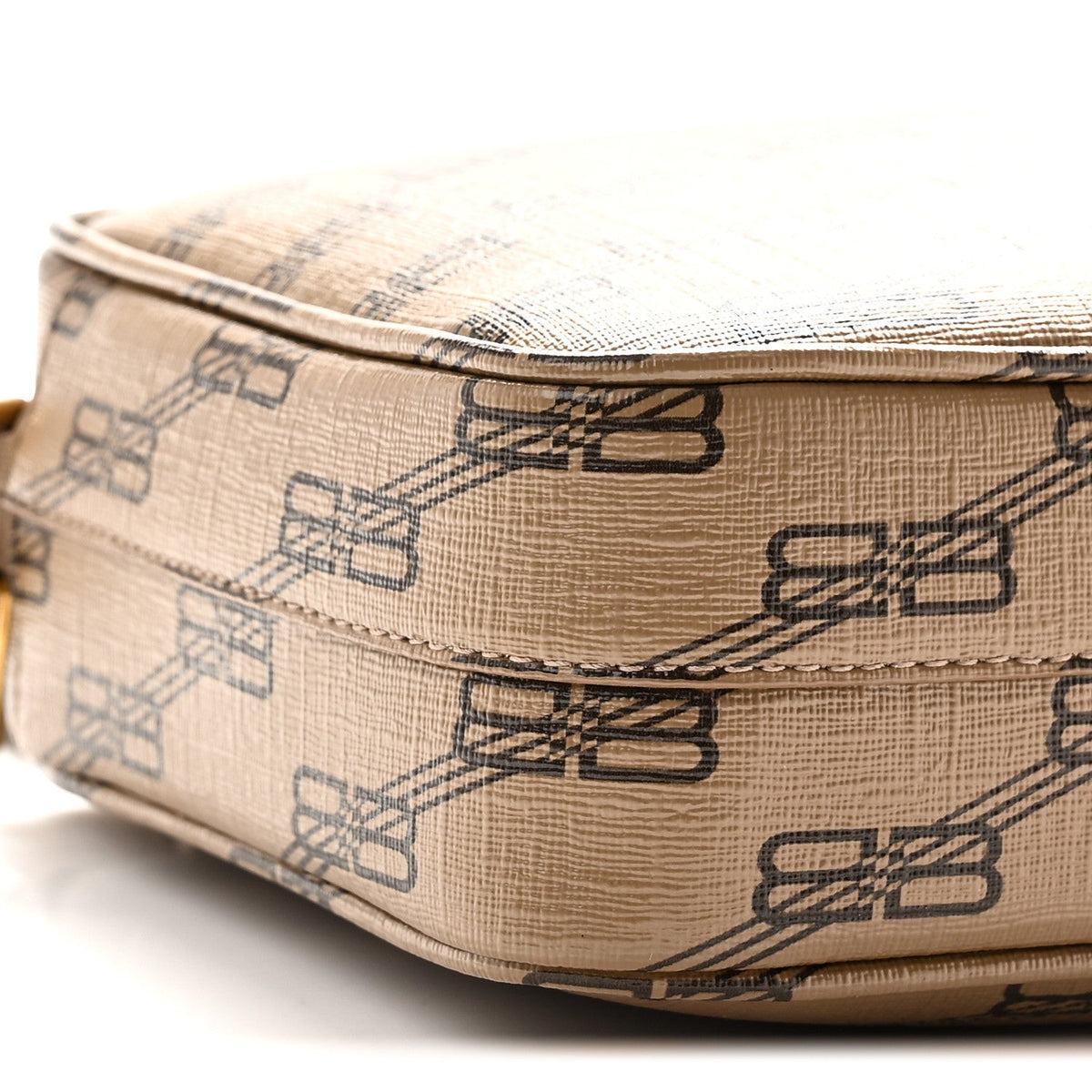 Coated Canvas BB Monogram Medium Signature Camera Bag Beige Brown