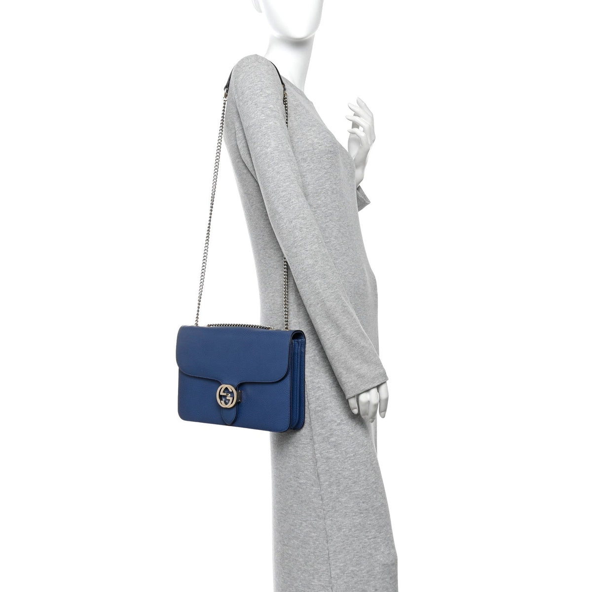 Dollar Calfskin Interlocking G Shoulder Bag  Caspian