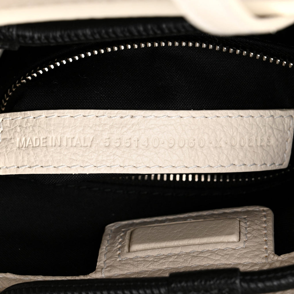 Calfskin Logo XXS Shopping Tote White