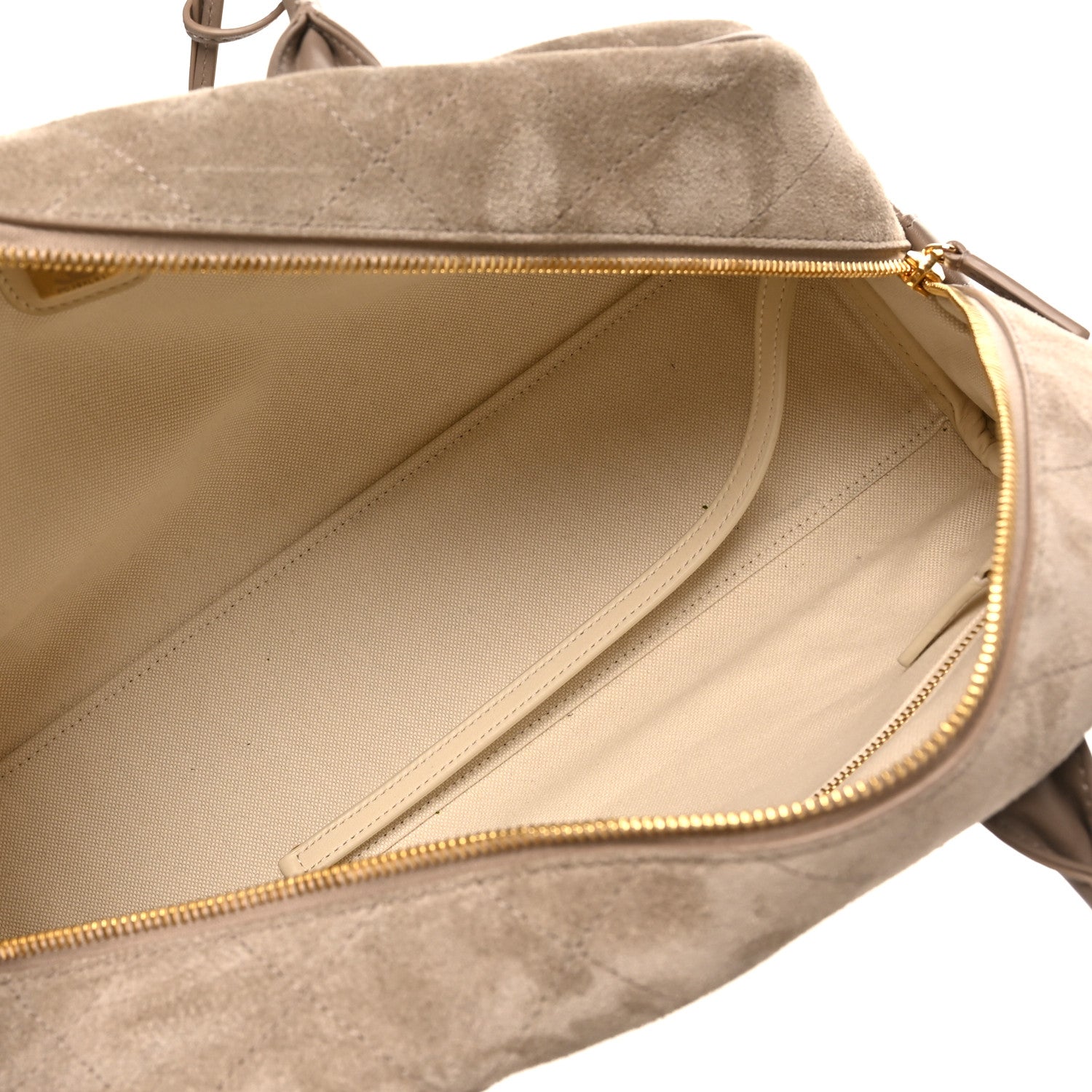 Suede Calfskin Large Perfect Bowling Bag Grey