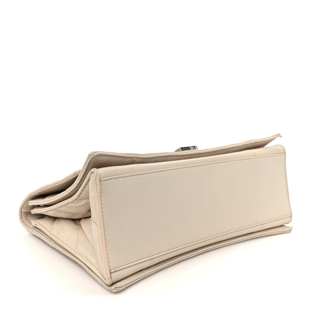 Crushed Calfskin Quilted Medium Crush Chain Bag Nude