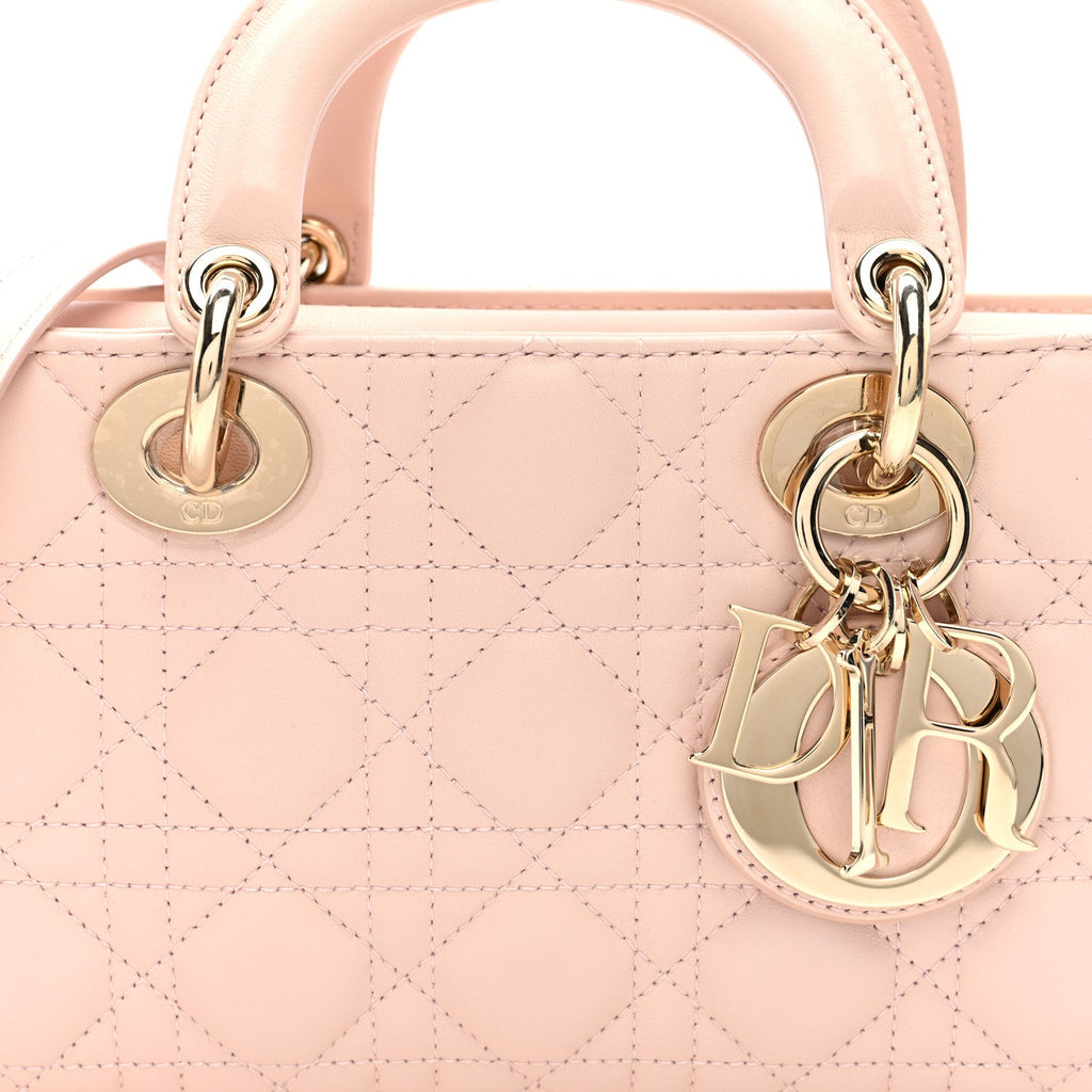 Lambskin Cannage Medium Lady D-Joy Powder Pink