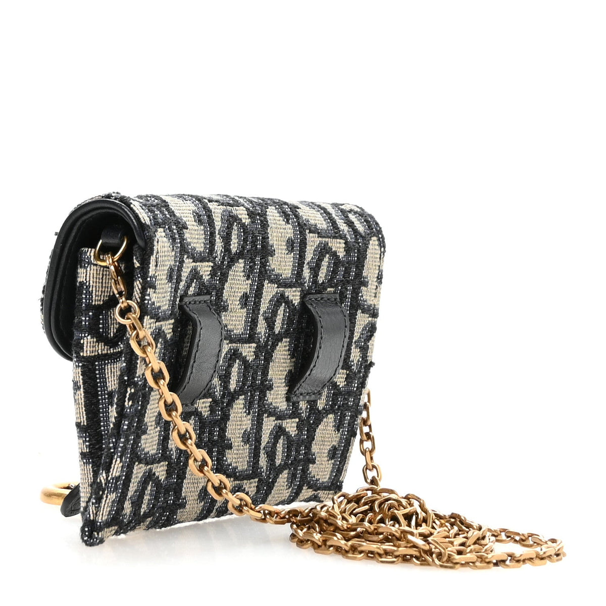 Oblique Nano Saddle Chain Pouch Blue