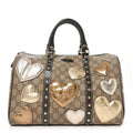 Monogram Guccissima Hearts Studded Medium Joy Boston Dark Brown