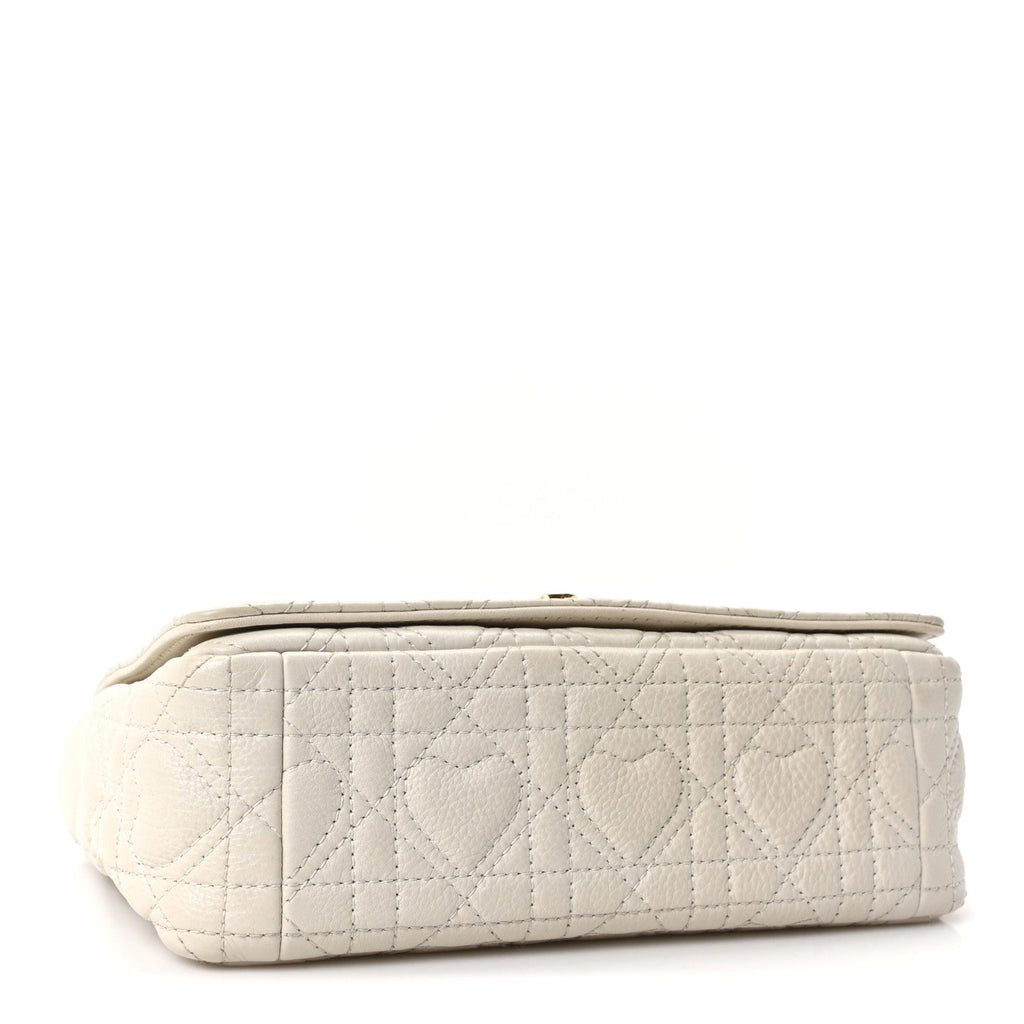 Calfskin Cannage Dioramour Heart Small Caro White Red