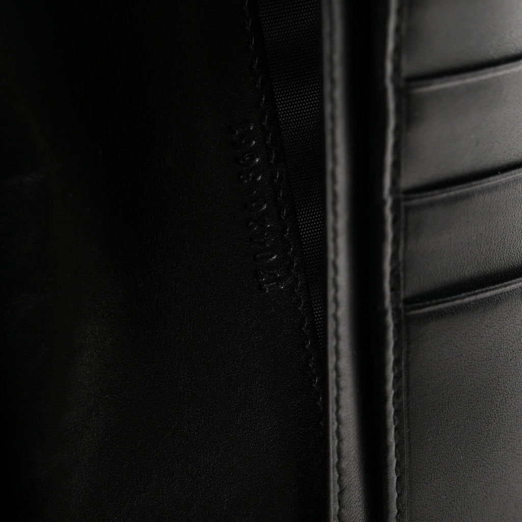 Guccissima Margaux Calfskin Metal Bar Chain Wallet Black