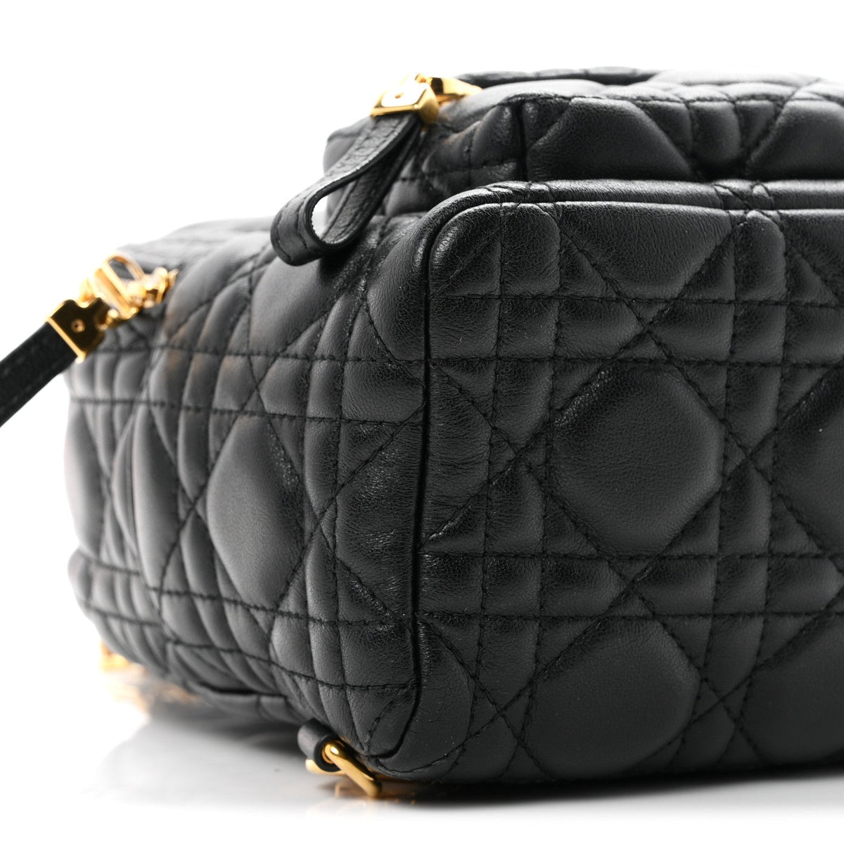 Lambskin Cannage Mini Backpack Black