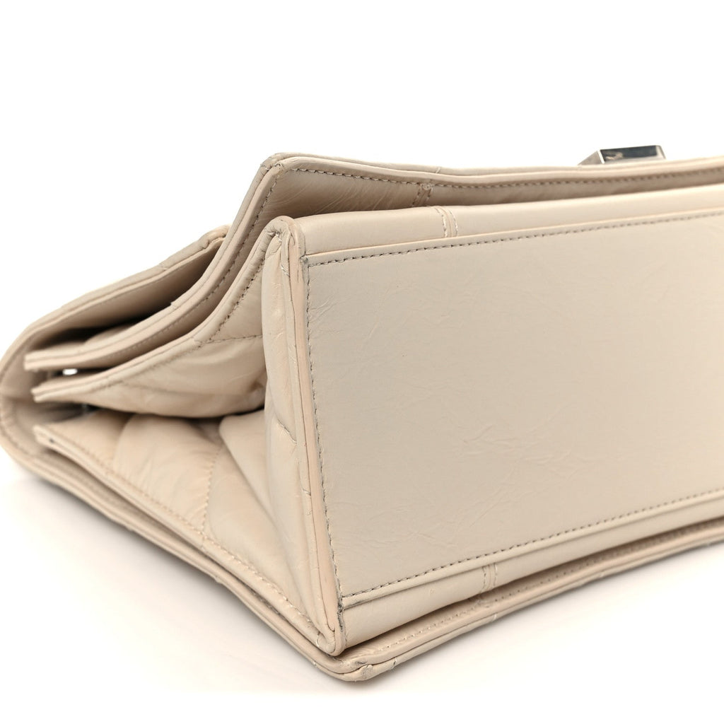 Crushed Calfskin Quilted Medium Crush Chain Bag Nude