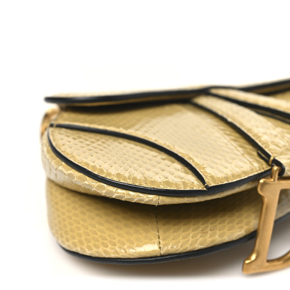 Snakeskin Mini Saddle Bag Green