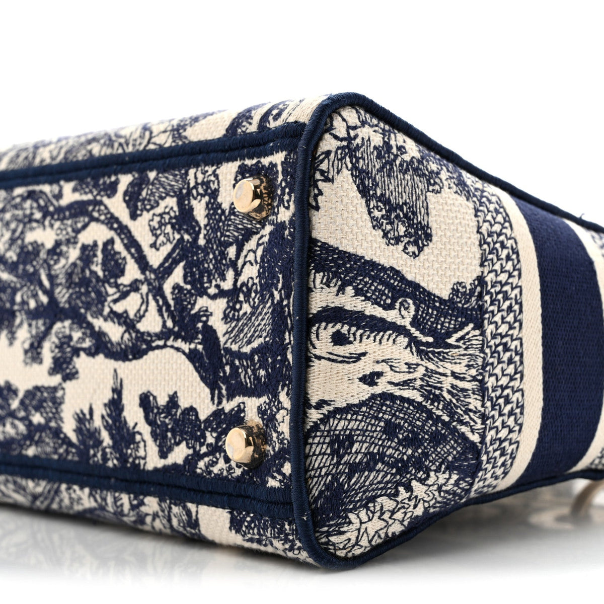 Toile de Jouy Embroidered Medium Lady D-Lite Blue