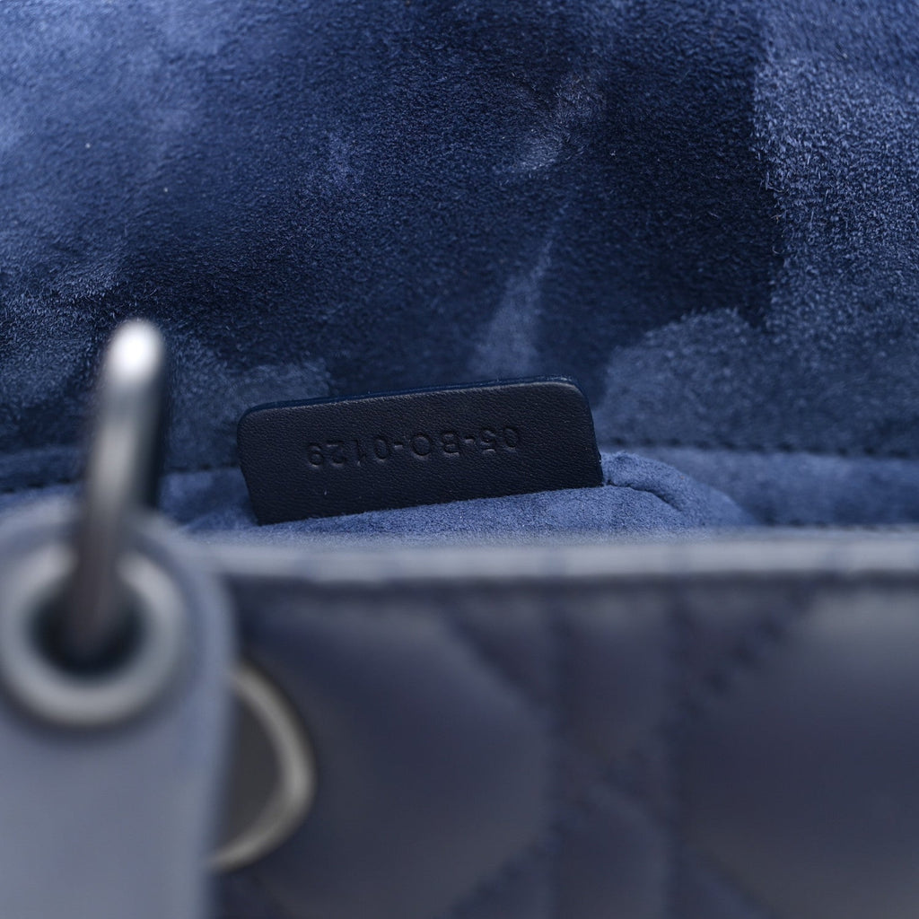 Ultra Matte Calfskin Cannage Medium Lady Dior Blue