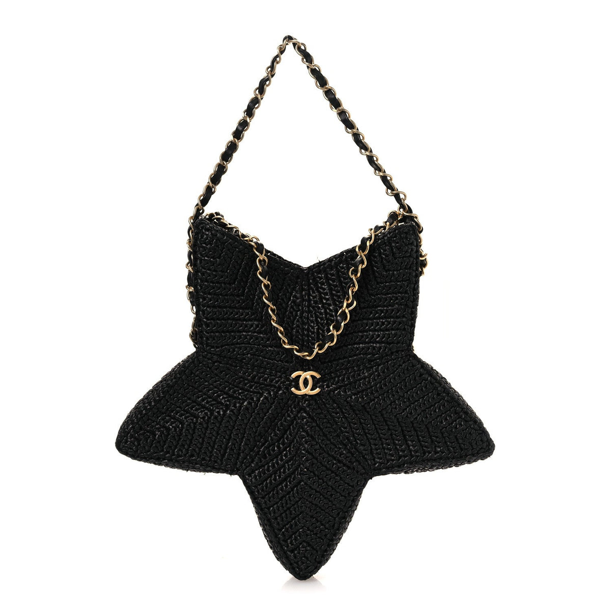 Raffia Star Coco Beach Bag Black