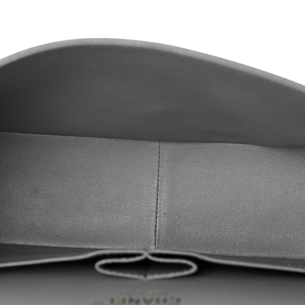 Caviar Quilted Jumbo Double Flap Grey