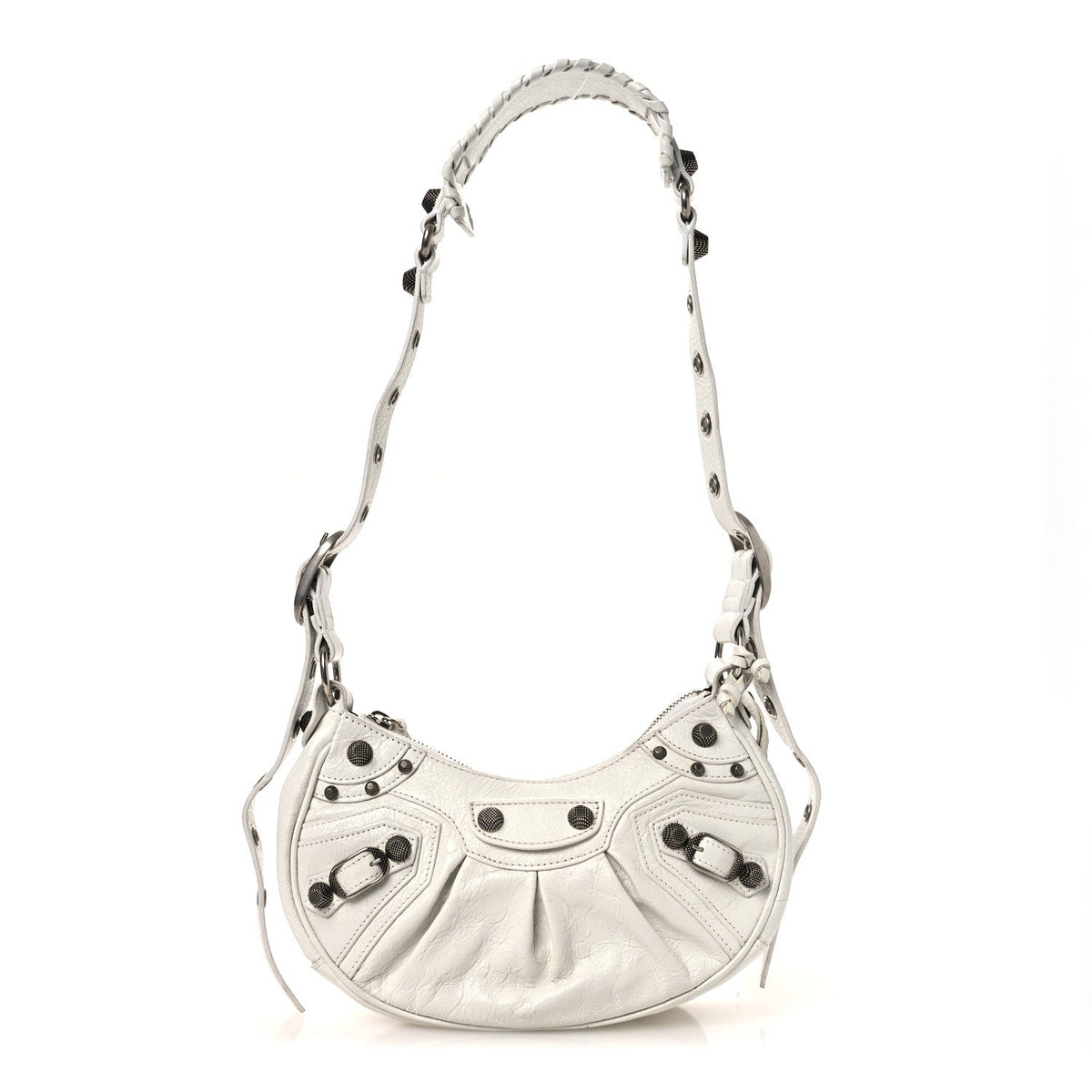 Agneau Arena Le Cagole Shoulder Bag XS Optic White