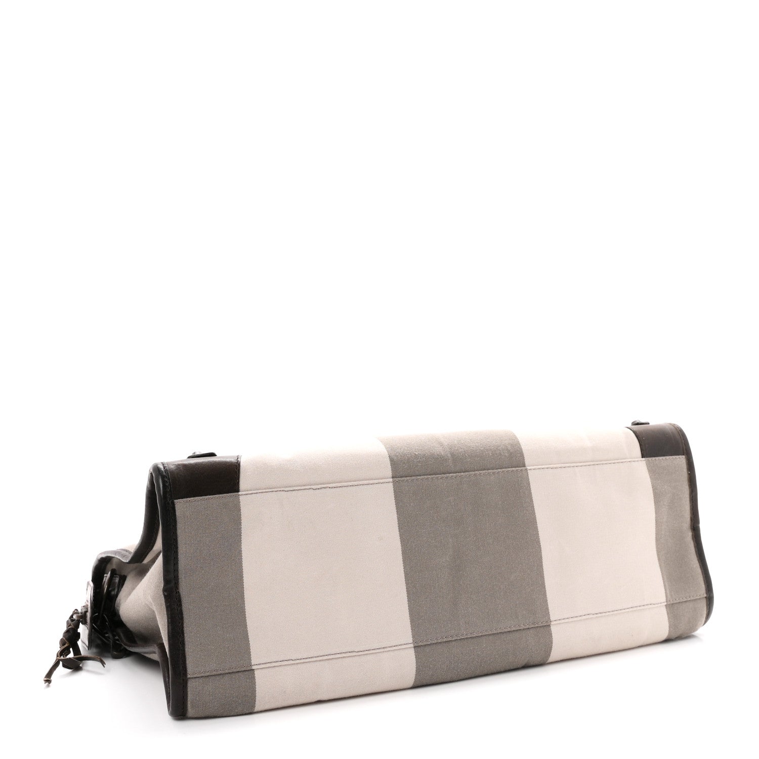 Agneau Canvas Striped Raye Classic Hardware City Brown Grey