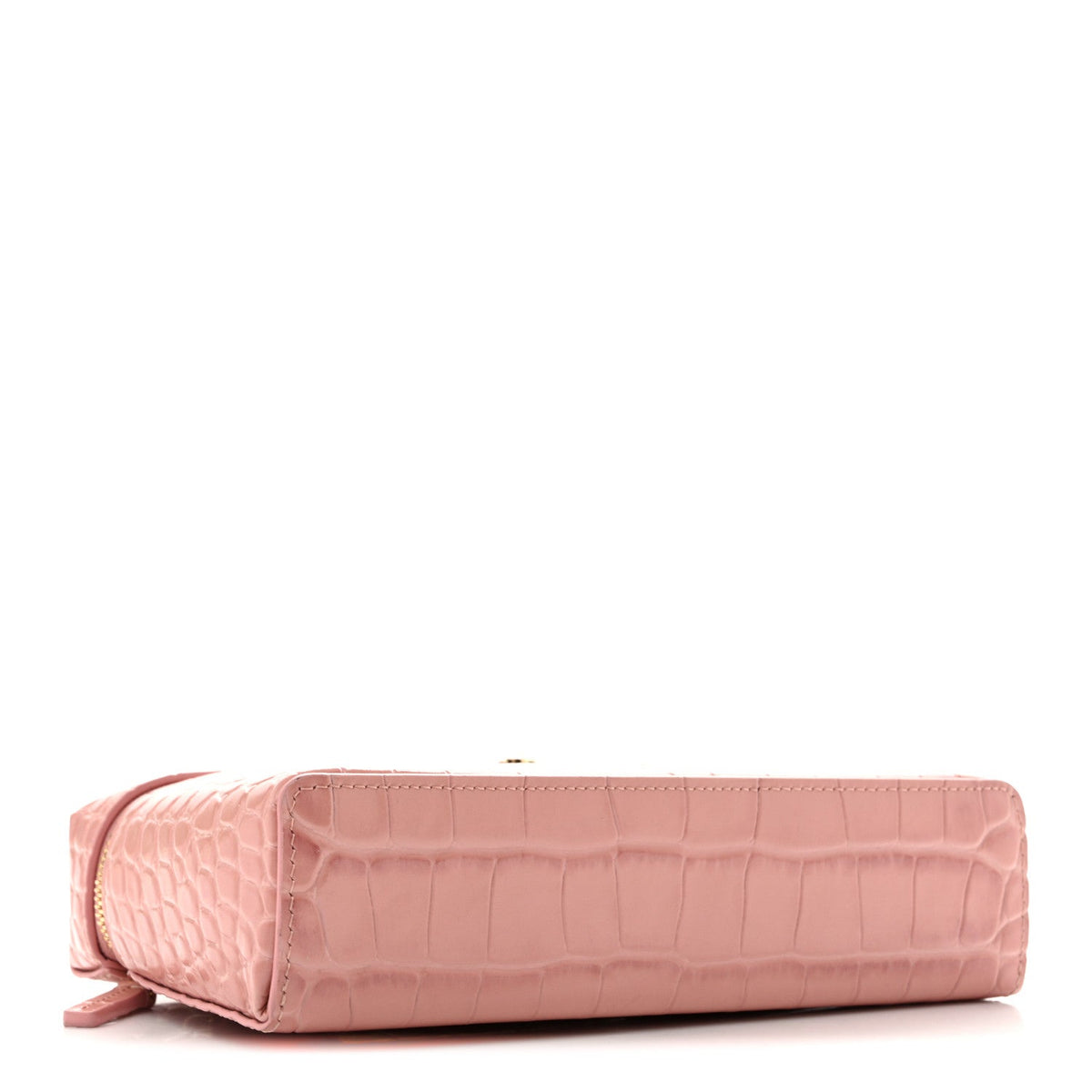 Calfskin Crocodile Embossed Crococo Exoticoco Vanity With Chain Light Pink