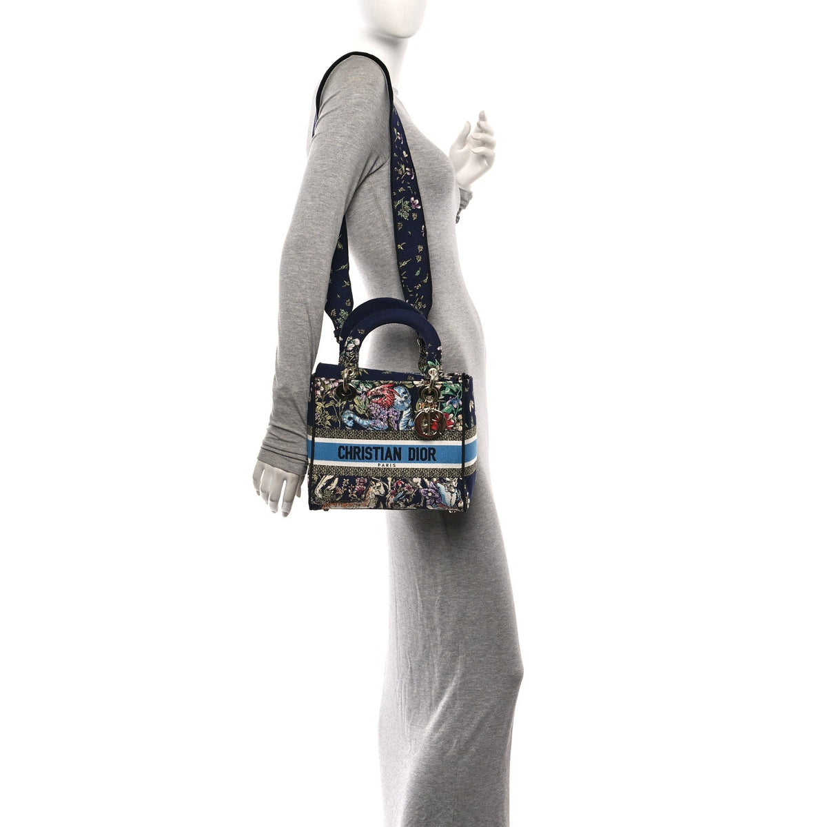Canvas D-Constellation Embroidered Medium Lady D-Lite Bleu Multicolor