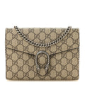 GG Supreme Monogram Mini Dionysus Chain Wallet Beige Taupe