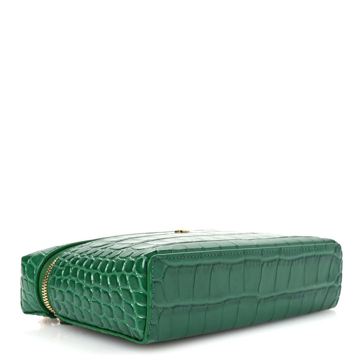 Calfskin Crocodile Embossed Crococo Exoticoco Vanity With Chain Emerald