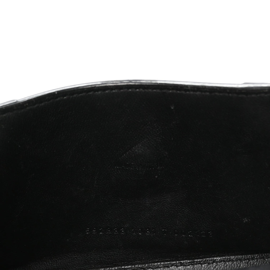 Box Calfskin Graffiti Logo Hourglass Top Handle Bag XS Black Silver