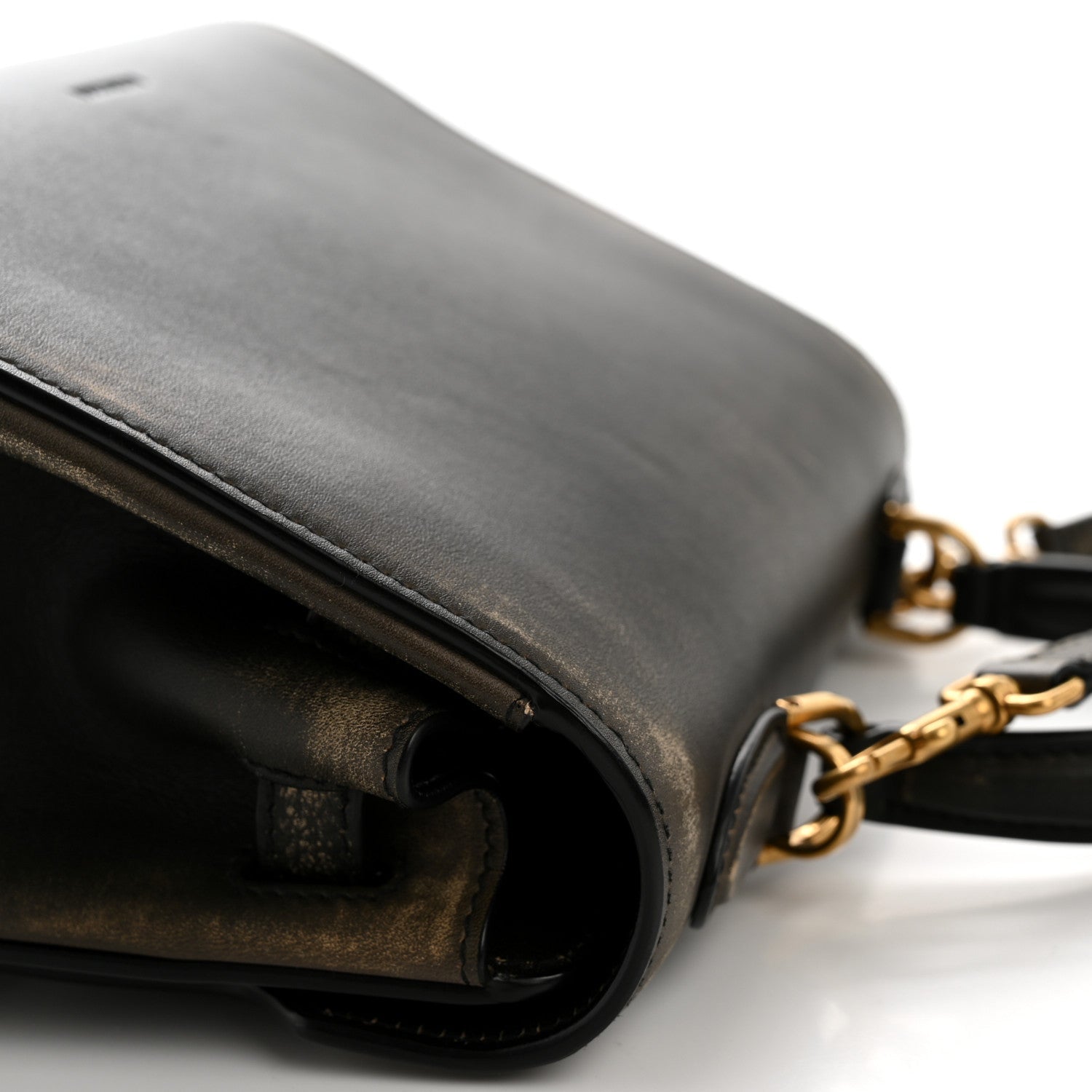 Calfskin Small Money Top Handle Handbag Brown