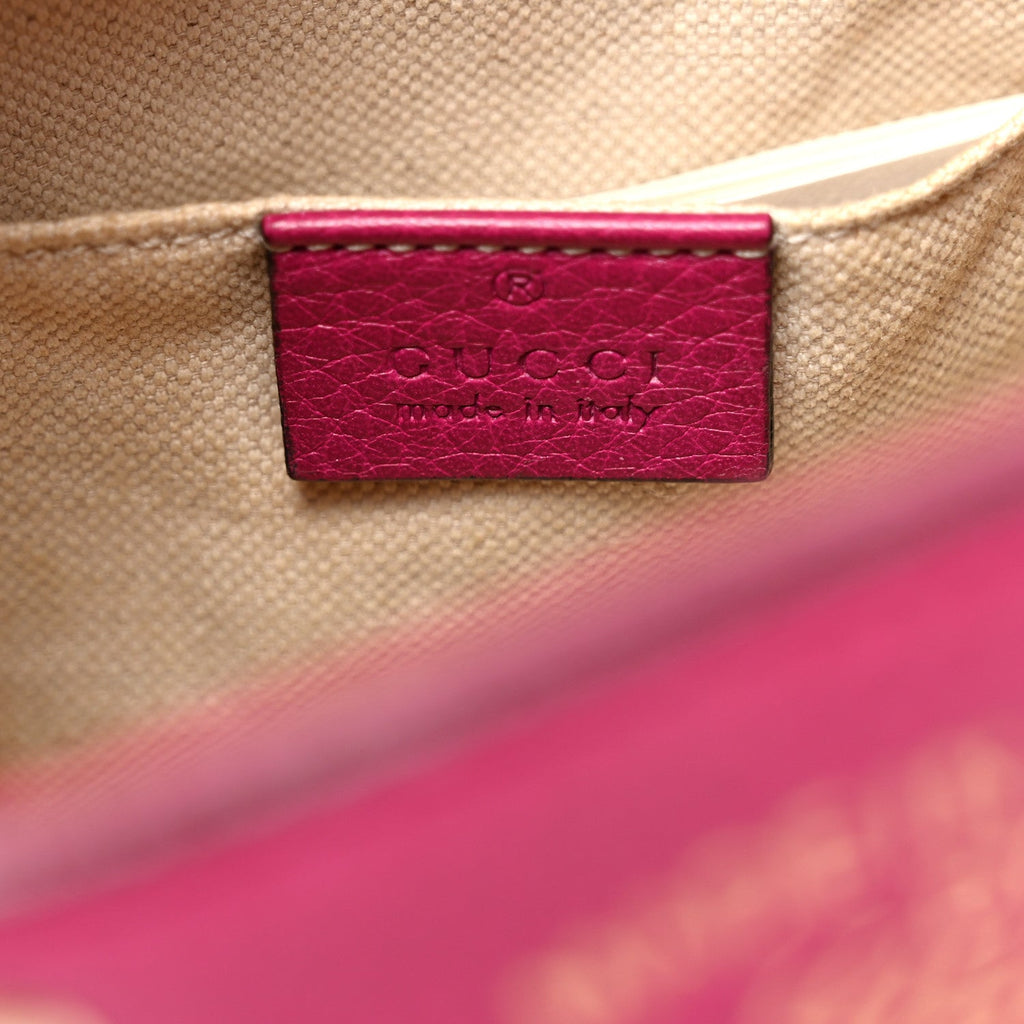 Calfskin Mini Bamboo Shopper Tote Bright Bougainvillea