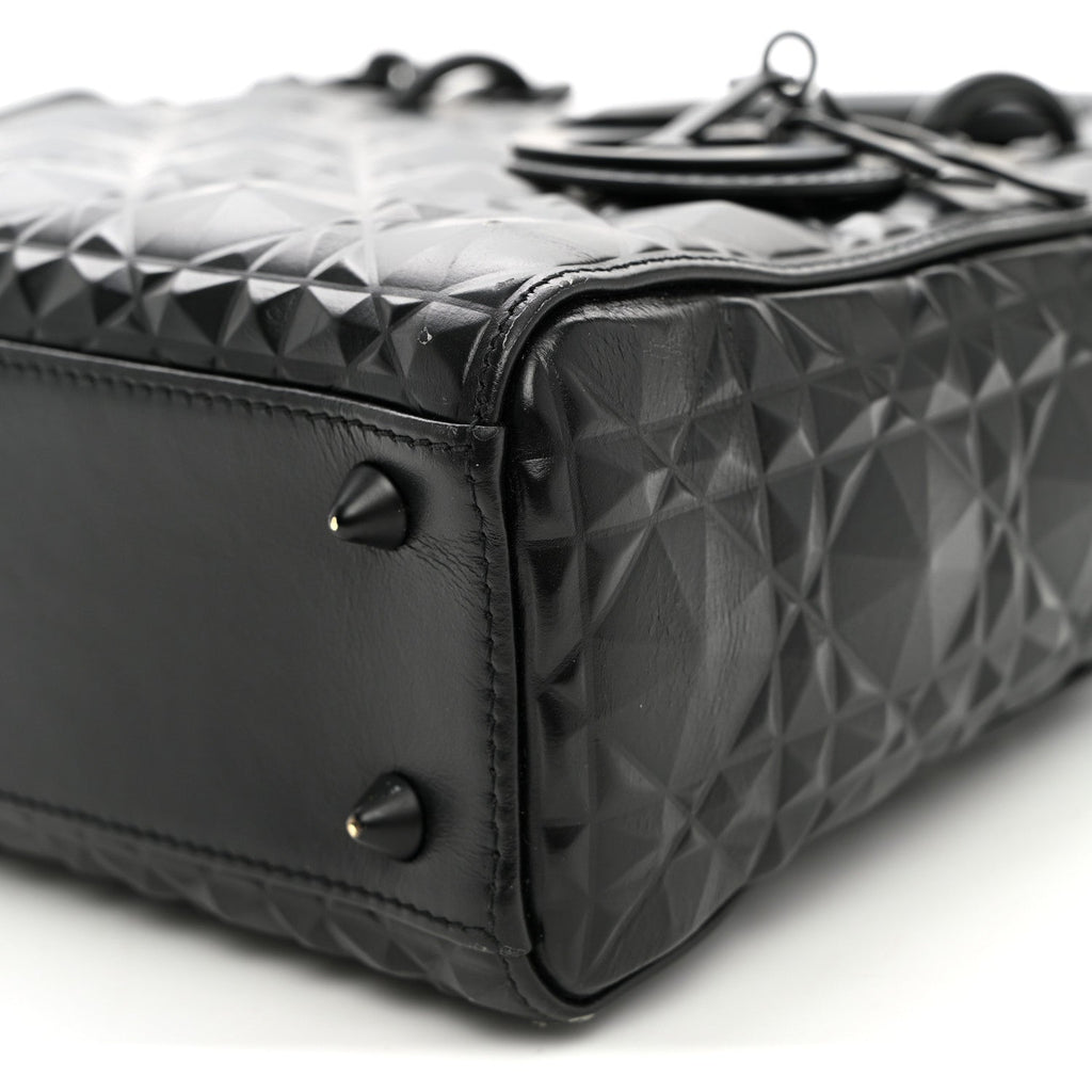 Calfskin Cannage Diamond Small My ABCDior Lady Dior Black