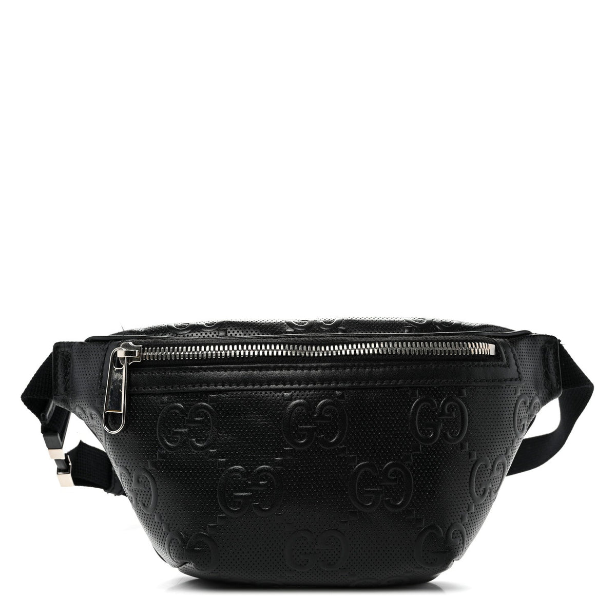 Calfskin GG Tennis Embossed Belt Bag Black