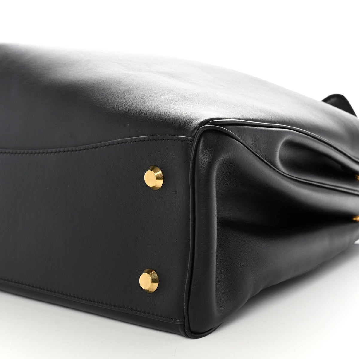 Smooth Calfskin Large Rodeo Top Handle Handbag Black