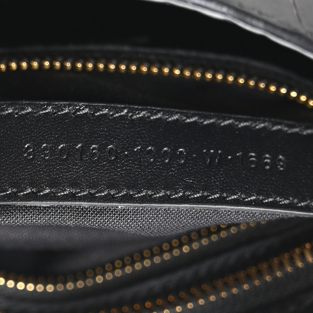 Calfskin Crocodile Embossed Gold Metallic Edge Hardware Mini City Black