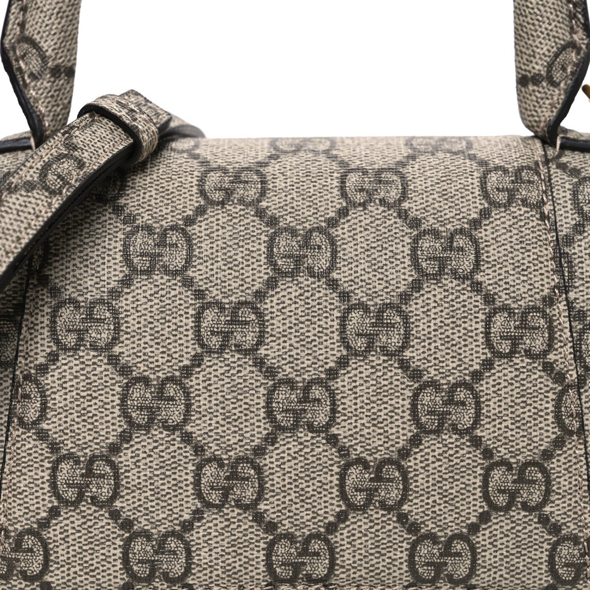 X GUCCI GG Supreme Monogram Small Hourglass Top Handle Bag Beige Ebony