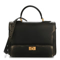 Calfskin Small Money Top Handle Handbag Brown