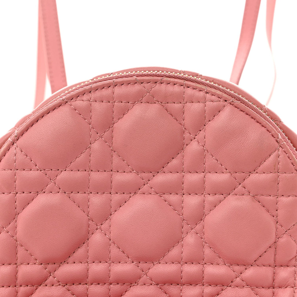 Lambskin Cannage Mini Backpack Peach Blossom