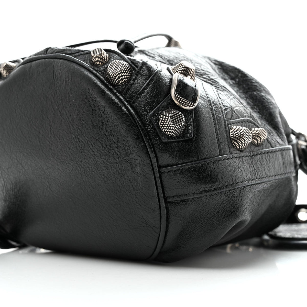 Agneau Arena Small Le Cagole Bucket Bag  Black