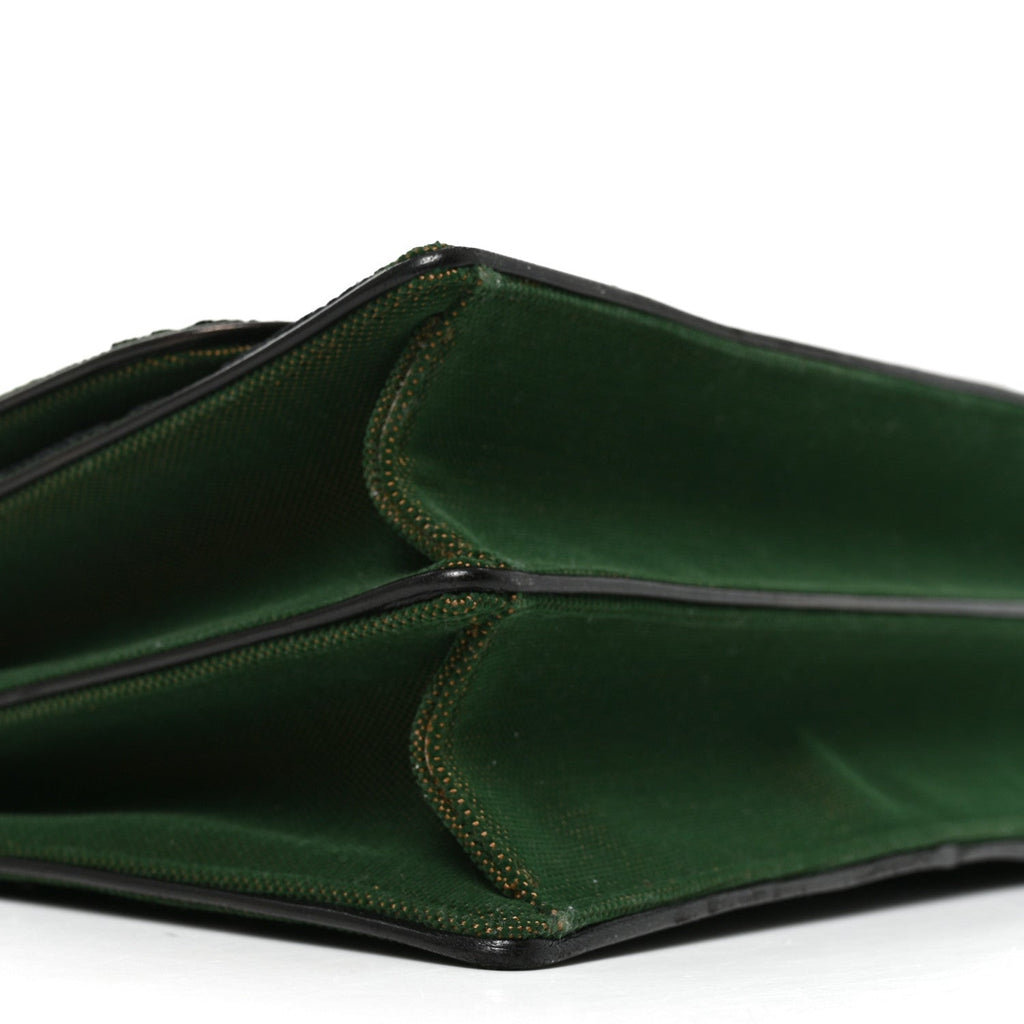 Velvet Oblique Diorama Satchel Black Green Pink