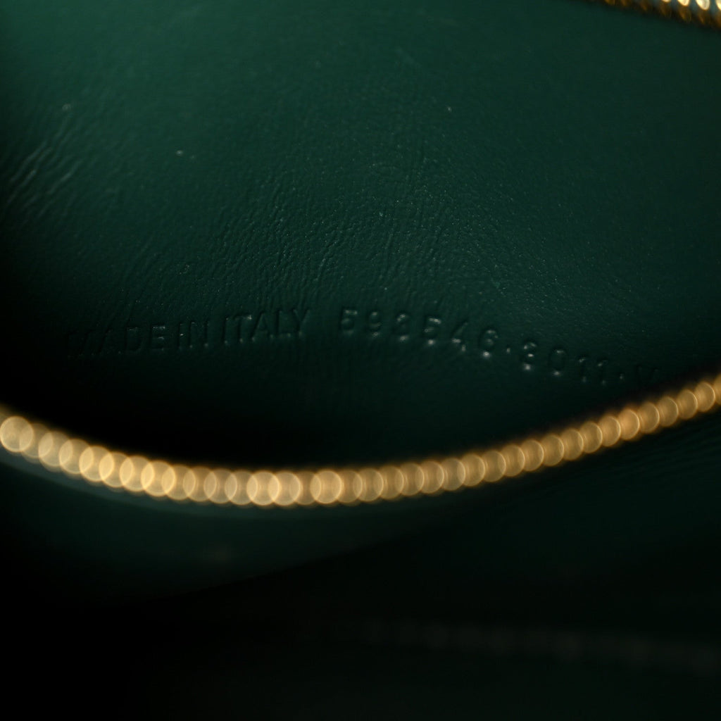Shiny Calfskin Crocodile Embossed Small Hourglass Top Handle Bag Forest Green
