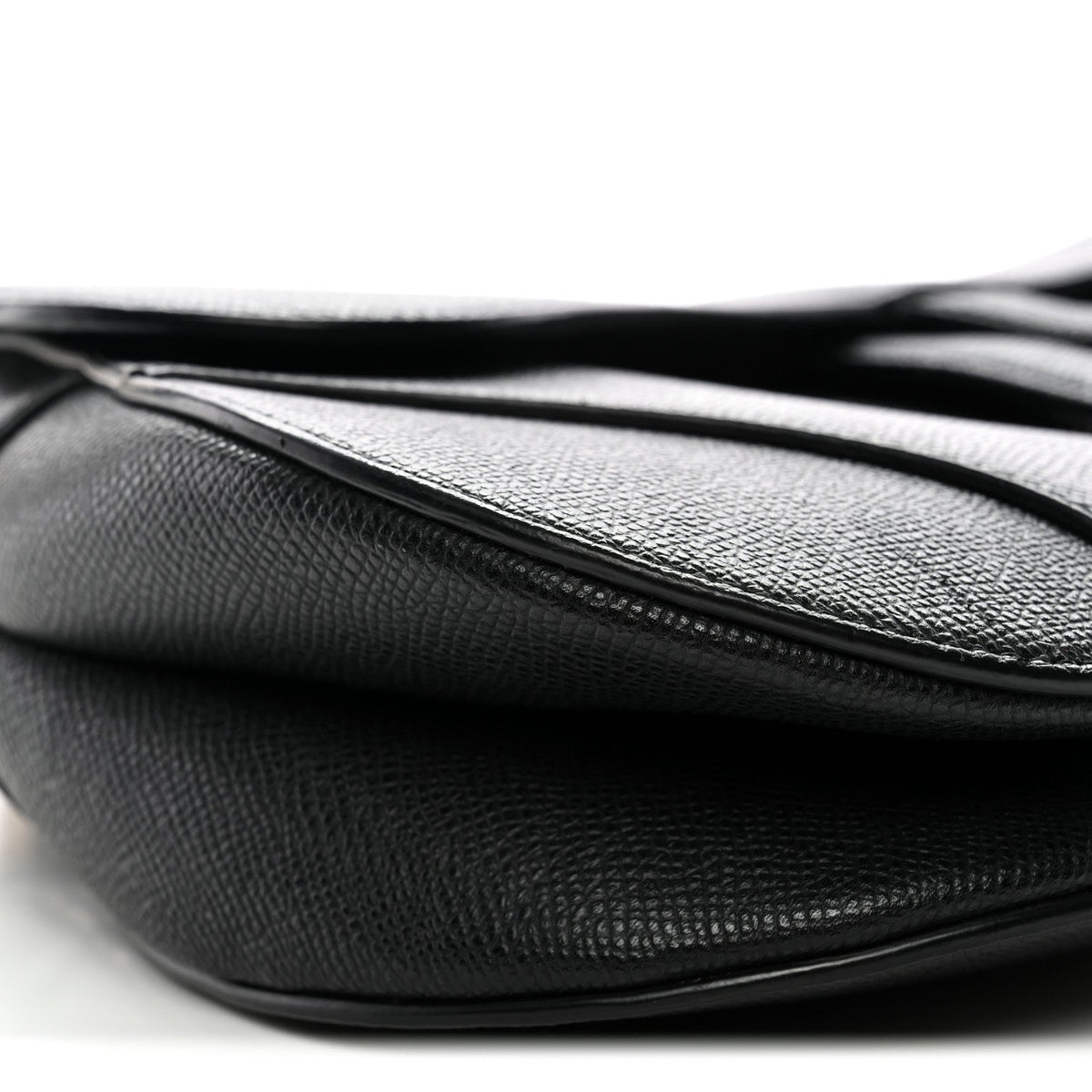 Grained Calfskin Saddle Bag Black